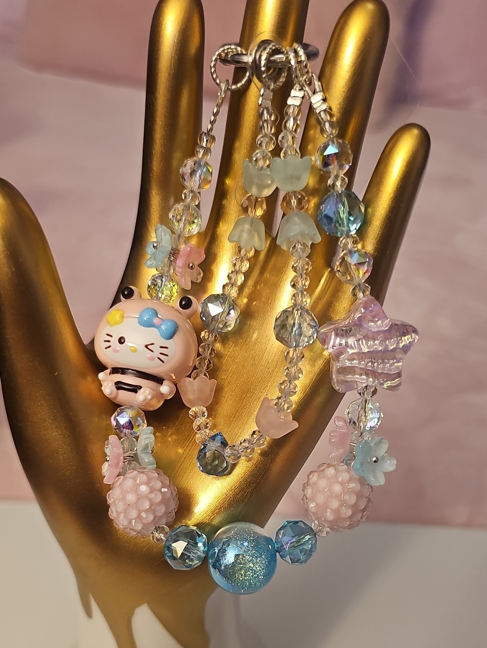 Pink & Blue Hello Kitty Charm
